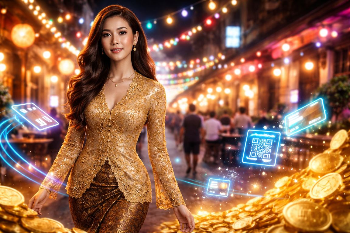 Suasana kasino tradisional Ipoh dengan pemain bertaruh dalam kebaya