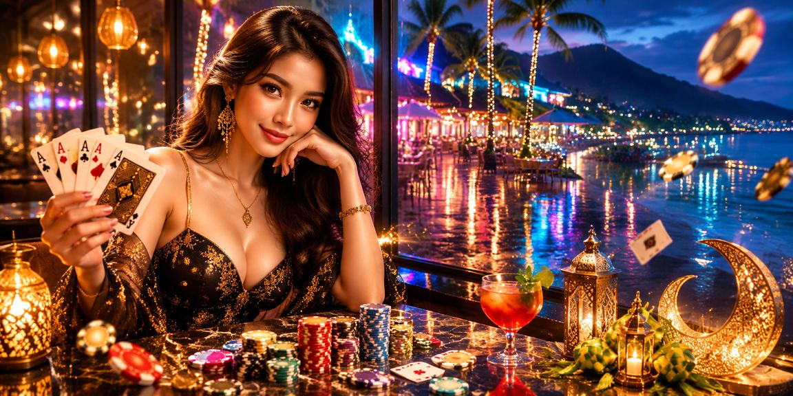 Suasana permainan kad Hari Raya di Langkawi dalam gaya kasino tempatan